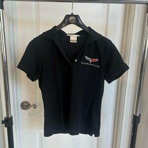Nike Golf Black Corvette Logo Embroidered Size Medium Short Sleeve Polo